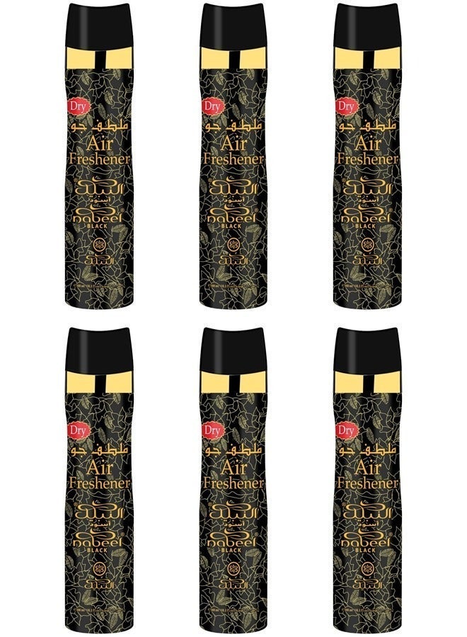 Nabeel 6 Pcs Nabeel Black Air Freshener 300ML Luxurious Long-Lasting Arabian Fragrance for Home, Car & Office - Image 1